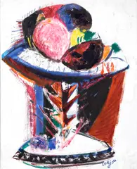 Bernard Lorjou, Fruits exotiques, oil on canvas