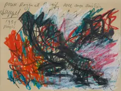 Untitled by Karel Appel, 1954, crayon on paper laid on illustration board, offered May 2010