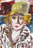 Untitled (Lady in a yellow hat) by Anatoly Zverev, 1974, oil on board, offered May 2010