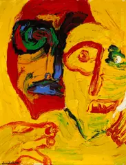 Bengt Lindström, Untitled (Couple), oil on canvas