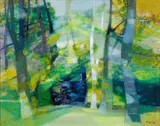 Camille Hilaire, Forêt à Suisse, oil on canvas