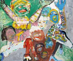 George McNeil, Dazzling Disco #2, 1984, acrylic on canvas