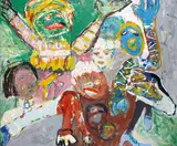 George McNeil, Dazzling Disco #2, 1984, acrylic on canvas