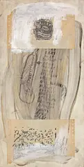 Jean-Michel Basquiat, Untitled, 1981, charcoal, oil stick, acrylic and photocopy paper collage on panel
