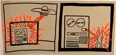 Keith Haring, Untitled, 1980, sumi ink and enamel spray paint on paper