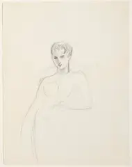 Standing figure by Elizabeth Peyton, c. 1990, pencil on paper, offered May 2010