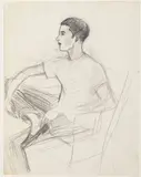 Elizabeth Peyton, Seated figure, c. 1990, pencil on paper
