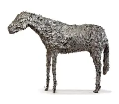 Deborah Butterfield, Aluminum Horse #2, 1982, wire, steel and cast aluminum