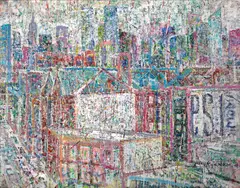Kyu-nam Han, Skyline Manhattan from Crane Studio, 2008, acrylic on canvas