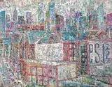Kyu-nam Han, Skyline Manhattan from Crane Studio, 2008, acrylic on canvas