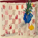 Manoucher Yektai, Untitled (Blue vase), 1964, oil on canvas