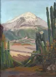 Julio Castellanos, A view of Popocatepetl volcano, Mexico, oil on canvas on board