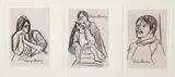 Diego Rivera, Untitled (Woman with hands clasped); Untitled (Woman with small boy); Untitled (Portrait of a man) (3), charcoal pencil on paper