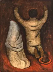 Wedding scene by Rufino Tamayo, 1934, gouache on paper board, offered May 2010