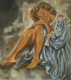 Federico Cantú Garza, Portrait of Marie Sawyer in blue, c. 1948, oil on canvas