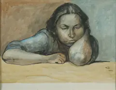 Elena descansando (double-sided) by Francisco Zúñiga, 1962, recto watercolor on paper; verso watercolor and pencil on paper, sold May 2010