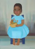 Gustavo Montoya, Niña de la silla azul, 1968, oil on canvas