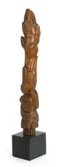 Naum Knop, Abstract Totem, c. 1975, sophora wood on painted wood base