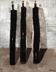 Ignacio Iturria, Untitled (Bottles), 1989, oil on canvas