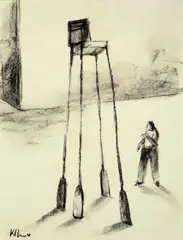 Sin titulo by Kcho, 2001, oil stick on paper, sold May 2010