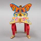 Silla - mariposa by Pedro Friedeberg, Escultura de céramica policromada y detallada con esmalte dorado, offered May 2022