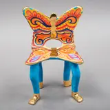 Silla - mariposa by Pedro Friedeberg, Escultura de céramica policromada y detallada con esmalte dorado, offered May 2022