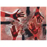 Manos en rojo by Rufino Tamayo, Litografía 54 / 99, offered Jan 2022