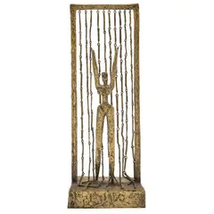 Pal Kepenyes, Mujer bajo cascada, Escultura en bronce patinado