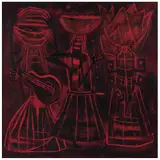 Sergio Hernández, Músicos, 1998, Óleo y arena sobre tela