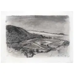 Paisaje by Dr. Atl, 1937, Carboncillo sobre papel, offered Nov 2021