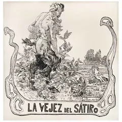 Julio Ruelas, La vejez del sátiro, Tinta sobre papel