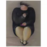 María Luisa Manassero, Mujer sentada, Pastel sobre papel