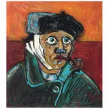 Lalo Sánchez del Valle, Psico Van Gogh, Acrílico, pastel al óleo y tinta sobre tela