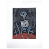 Rufino Tamayo, La muerte azul, 1952 de la carpeta Aztlán, sueños mexicanos