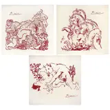 Pablo Picasso, Serie Minotauro, 1947, Serigrafías I, II, III