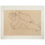 Egon Schiele, Nu la jambe levée, Litografía sin número de tiraje, edición póstuma