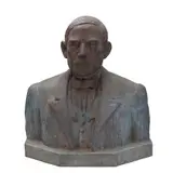 Busto de Benito Juárez, MÉXICO, CA., 1900, Bronce, patinado en color verde