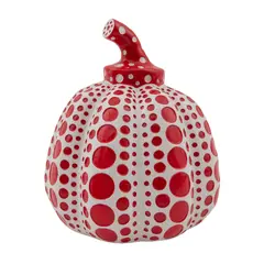 Yayoi Kusama, Pumpkin Red - White, Escultura en resina laqueada sin número de tiraje