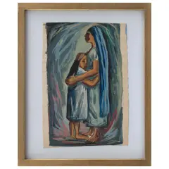 Arnold Belkin, Madre e hija, Gouache sobre papel