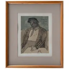 Jose Luis Cuevas, Autorretrato en Café Figaro, Serigrafía 62 / 100