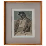 Jose Luis Cuevas, Autorretrato en Café Figaro, Serigrafía 62 / 100