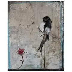 Amador Montes, La rosa, 2012, Mixta sobre tela
