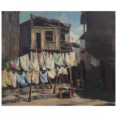 Manuel Navarro, Tendedero, Óleo sobre tela