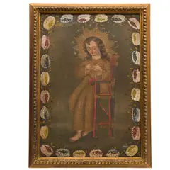 Niño Dios, ESCUELA CUZQUEÑA, SIGLO XX, Óleo sobre tela