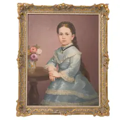 Jose Atanasio Monroy, RETRATO INFANTIL DE VIRGINIA TORRES RAYÓN, 1878, Óleo sobre tela