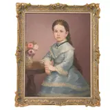 Jose Atanasio Monroy, RETRATO INFANTIL DE VIRGINIA TORRES RAYÓN, 1878, Óleo sobre tela
