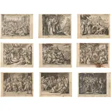 Maerten de Vos, (BÉLGICA, 1532 - 1603), ADRIAN COLLAERT (BÉLGICA, CA. 1560 - 1618) Y IOAN GALLE (BÉLGICA, CA. 1600 - 1676), Grabados, 19 x 25 cm