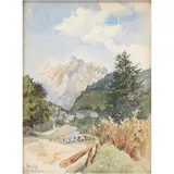 Paul Fischer, VISTA DE LA MONTAÑA ALPINA STEIN KOGL DESDE EBENESSE