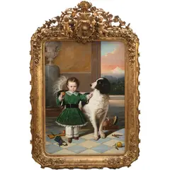 Édouard Pingret, RETRATO INFANTIL DE RAFAEL CANCINO RUBIO, Óleo sobre tela