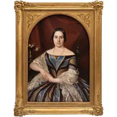 Atribuído A Jesús Corral, RETRATO DE LUZ ROBLEDO DE REYNA, Óleo sobre tela